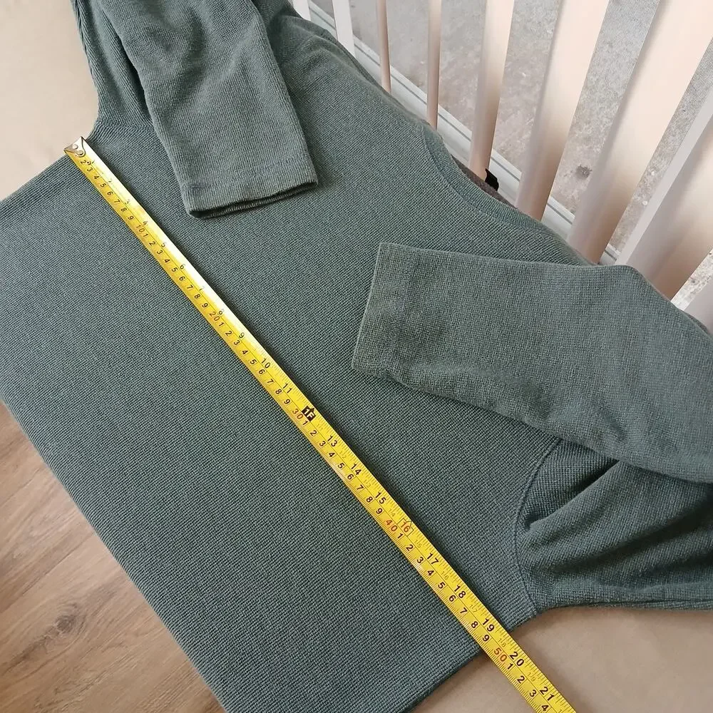 Banana Republic Waffle Knit Thermal Shirt Mens M blue teal long sleeve 359627